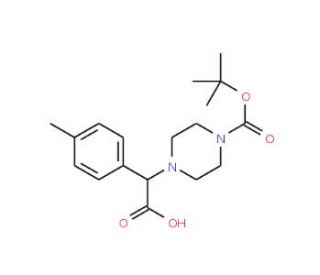 Piperazin-4-yl(4-methylphenyl)acetic acid, N1-BOC protected (CAS 885274-11-3) - chemical structure image