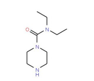 Piperazine-1-carboxylic acid diethylamide (CAS 119-54-0) - chemical structure image