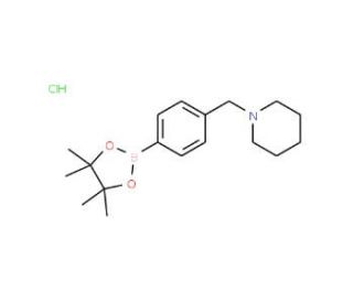 Piperidinomethyl-3-phenylboronic acid pinacol ester hydrochloride (CAS 1021186-08-2) - chemical structure image