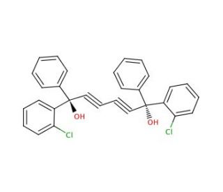 (&plus;)-1,6-Bis-(2-chlorophenyl)-1,6-diphenyl-2,4-hexadiyne-1,6-diol (CAS 86436-19-3) - chemical structure image