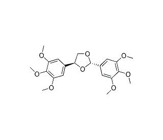 (&plusmn;) trans-2,5-Bis(3,4,5-trimethoxyphenyl)-1,3-dioxolane (CAS 116673-45-1) - chemical structure image