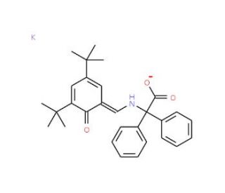 Potassium 2-(3,5-di-tert-butyl-2-hydroxybenzylideneamino)-2,2-diphenylacetate - chemical structure image