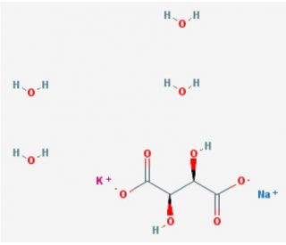 Potassium sodium tartrate tetrahydrate (CAS 6381-59-5) - chemical structure image