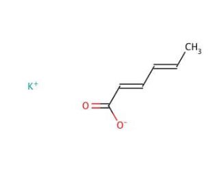 Potassium sorbate (CAS 24634-61-5) - chemical structure image