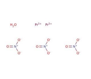 Praseodymium(III) nitrate hexahydrate (CAS 15878-77-0) - chemical structure image
