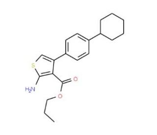 Propyl 2-amino-4-(4-cyclohexylphenyl)thiophene-3-carboxylate - chemical structure image