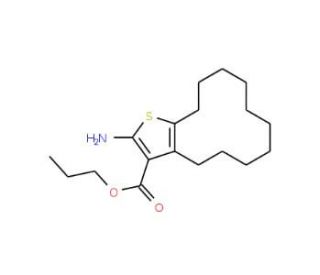 Propyl 2-amino-4,5,6,7,8,9,10,11,12,13-decahydro-cyclododeca[b]thiophene-3-carboxylate - chemical structure image
