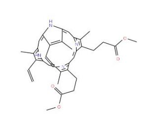 Protoporphyrin IX dimethyl ester (CAS 6164-53-0) - chemical structure image