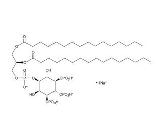 PtdIns-(3,4,5)-P3 (1,2-dipalmitoyl) (sodium salt) (CAS 1628353-02-5) - chemical structure image
