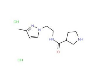 Pyrrolidine-3-carboxylic acid [2-(3-methyl-pyrazol-1-yl)-ethyl]-amide dihydrochloride - chemical structure image