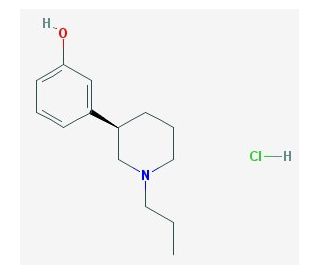 R(&plus;)-3-(3-Hydroxyphenyl)-N-propylpiperidine hydrochloride (CAS 89874-80-6) - chemical structure image