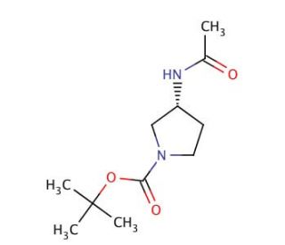 (R)-(&plus;)-1-Boc-3-acetamidopyrrolidine (CAS 550371-67-0) - chemical structure image
