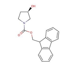(R)-(&minus;)-1-Fmoc-3-pyrrolidinol (CAS 215178-39-5) - chemical structure image