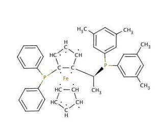 (R)-1-[(SP)-2-(Diphenylphosphino)ferrocenyl]ethyldi(3,5-xylyl)phosphine (CAS 184095-69-0) - chemical structure image