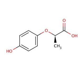 (R)-(&plus;)-2-(4-Hydroxyphenoxy)propionic acid (CAS 94050-90-5) - chemical structure image