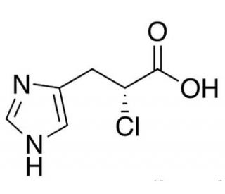 (R)-(&plus;)-2-Chloro-3-[4(5)-imidazolyl]propionic Acid (CAS 17561-27-2) - chemical structure image