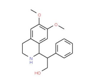 (R*)-2-((R*)-6,7-Dimethoxy-1,2,3,4-tetrahydro-isoquinolin-1-yl)-2-phenyl-ethanol (CAS 548443-18-1) - chemical structure image