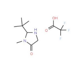 (R)-(&minus;)-2-(tert-Butyl)-3-methyl-4-imidazolidinone trifluoroacetic acid (CAS 900503-36-8) - chemical structure image