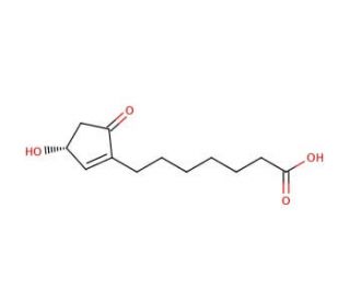 (R)-(&plus;)-3-Hydroxy-5-oxo-1-cyclopentene-1-heptanoic acid (CAS 54996-33-7) - chemical structure image