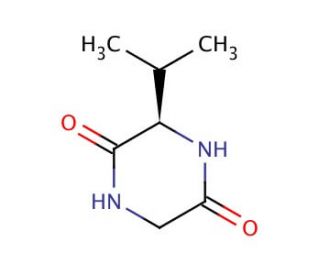 (R)-(&minus;)-3-Isopropyl-2,5-piperazinedione (CAS 143673-66-9) - chemical structure image
