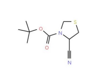 (R)-4-Cyano-thiazolidine-3-carboxylic acid tert-butyl ester (CAS 391248-15-0) - chemical structure image
