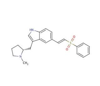 R-5-(2-Benzenesulphonylethenyl)-3-(N-methylpyrrolidin-2-ylmethyl)-1H-indole (CAS 180637-89-2) - chemical structure image