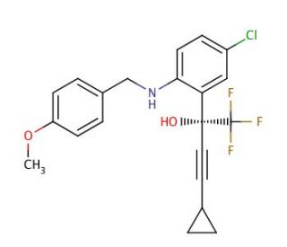 (R)-5-Chloro-&alpha;-(cyclopropylethynyl)-2-[[(4-methoxyphenyl)methyl]amino]-&alpha;-(trifluoromethyl)benzenemethanol - chemical structur