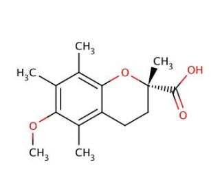 (R)-6-Methoxy-2,5,7,8-tetramethylchromane-2-carboxylic acid (CAS 139658-04-1) - chemical structure image