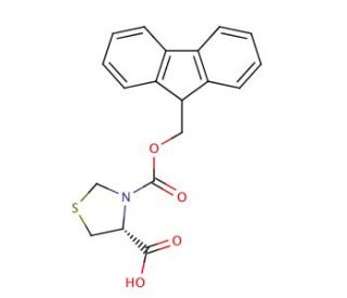(&minus;)-(R)-Fmoc-4-thiazolidinecarboxylic acid (CAS 133054-21-4) - chemical structure image