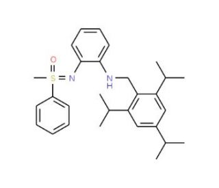 (R)-N-[2-(2,4,6-Triisopropylbenzylamino)-phenyl]-S-methyl-S-phenylsulfoximin (CAS 948831-14-9) - chemical structure image