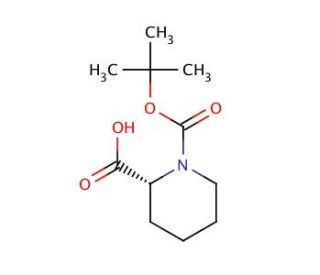 (R)-(&plus;)-N-Boc-2-piperidinecarboxylic acid (CAS 28697-17-8) - chemical structure image