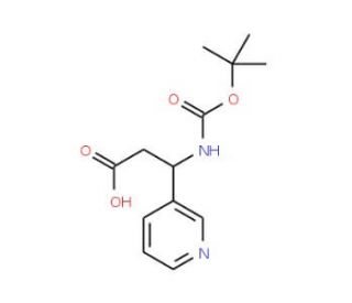 (R)-N-Boc-3-(3-pyridyl)-beta-alanine (CAS 500788-96-5) - chemical structure image