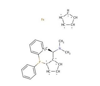 (R)-(&minus;)-N,N-Dimethyl-1-[(S)-2-(diphenylphosphino)ferrocenyl]ethylamine (CAS 55700-44-2) - chemical structure image