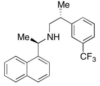 (R)-N-((R)-1-(naphthalen-1-yl)ethyl)-2-(3-(trifluoromethyl)phenyl)propan-1-amine - chemical structure image