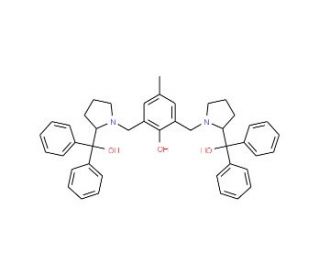 (R,R)-(&minus;)-2,6-Bis[2-(hydroxydiphenylmethyl)-1-pyrrolidinyl-methyl]-4-methylphenol - chemical structure image