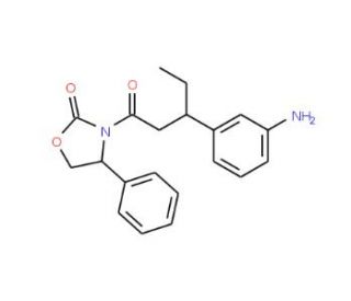 [R-(R*,S*)]-3-[3-(3-Aminophenyl)-1-oxopentyl]-4-phenyl-2-oxazolidinone (CAS 174590-39-7) - chemical structure image