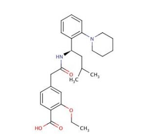 (R)-(&minus;)-Repaglinide (Repaglinide Impurity) (CAS 147852-26-4) - chemical structure image