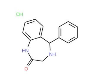 (R,S)-1,3,4,5-Tetrahydro-5-phenyl-2H-1,4-benzodiazepin-2-one hydrochloride (CAS 268209-92-3) - chemical structure image