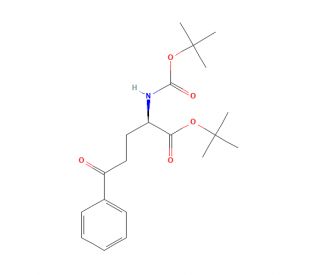 (R)-tert-Butyl 2-(tert-Butoxycarbonylamino)-5-oxo-5-phenylpentanoate (CAS 1260616-34-9) - chemical structure image