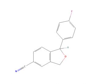 rac-1-(4-Fluoro-phenyl)-1,3-dihydro-isobenzofuran-5-carbonitrile (CAS 64169-67-1) - chemical structure image