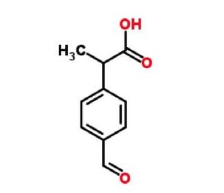 rac 2-(4-Formylphenyl)propionic Acid (Ibuprofen Impurity K) (CAS 43153-07-7) - chemical structure image