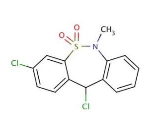 rac 3,11-Dichloro-6,11-dihydro-6-methyl-dibenzo[c,f][1,2]thiazepine 5,5-Dioxide (CAS 26638-66-4) - chemical structure image