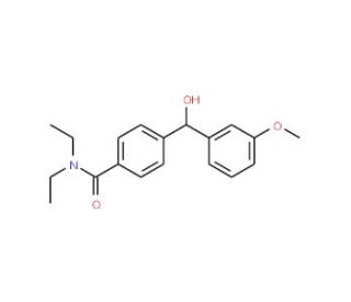 rac-4-(3&prime;-Methoxy-&alpha;-hydroxybenzyl)-N,N-diethylbenzamide - chemical structure image