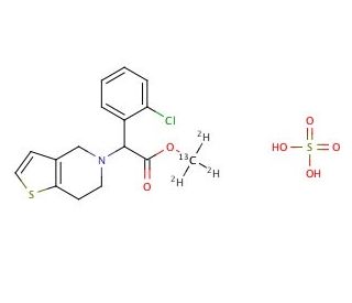 rac Clopidogrel-13C,d3 Hydrogen Sulfate (CAS 1246814-55-0) - chemical structure image