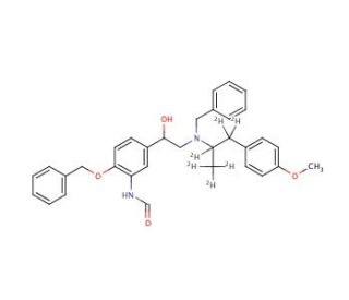 rac-N-Benzyl-N-[2-hydroxyl-2-(4-benzyloxy-3-formamidophenyl)-ethyl]-3-(4-methoxyphenyl)-2-propylamine-d6 - chemical structure