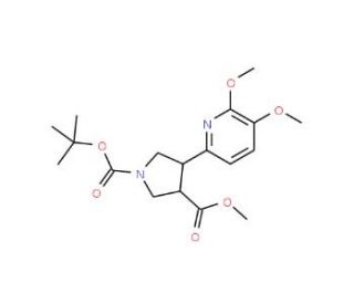 (Rac-trans)-1-tert-Butyl 3-methyl 4-(5,6-dimethoxypyridin-2-yl)pyrrolidine-1,3-dicarboxylate (CAS 1217674-57-1) - chemical st