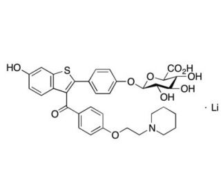Raloxifene 4&prime;-&beta;-D-Glucuronide Lithium Salt (CAS 182507-22-8 (free base)) - chemical structure image