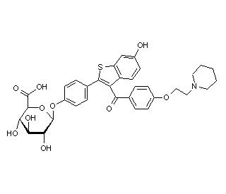 Raloxifene 4&prime;-Glucuronide (CAS 182507-22-8) - chemical structure image
