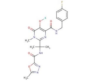 Raltegravir Potassium Salt (CAS 871038-72-1) - chemical structure image