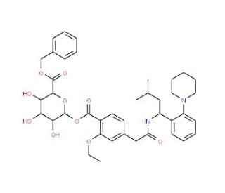 Repaglinide Acyl-&beta;-D-glucuronide Benzyl Ester - chemical structure image